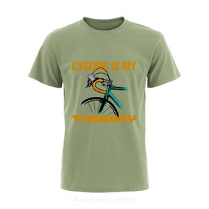 Orionride Short Sleeves Cycling Is My Therapy Bike T-Shirt