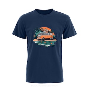 Orionride Short Sleeves Beach Retro Car Bike T-Shirt