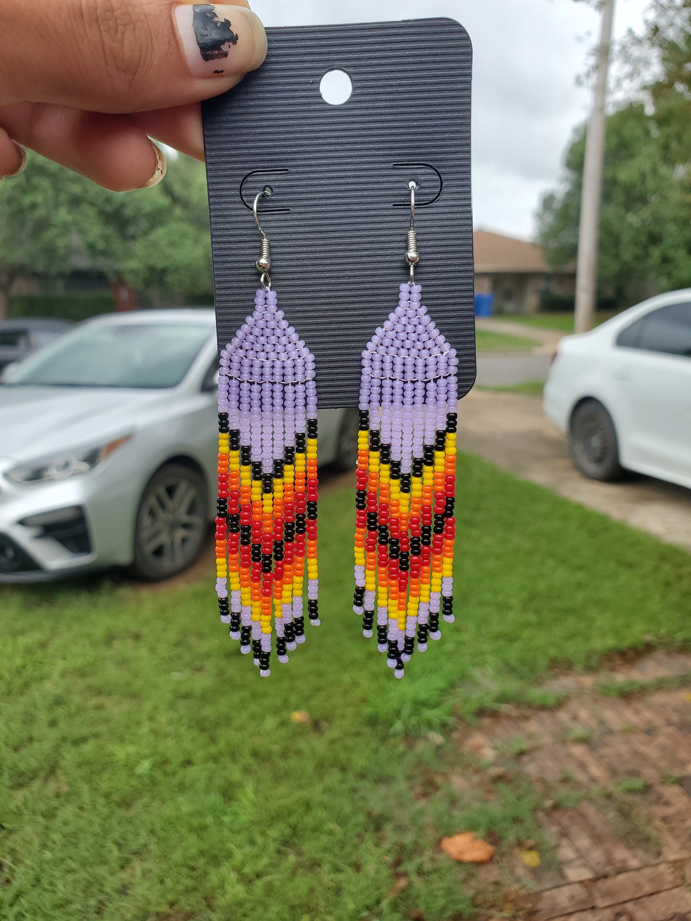 Native Bead Fringe Earrings Native Bead Fringe Earrings