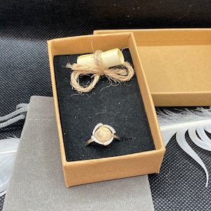 Adjustable Sterling Silver Ring for Memorial Ashes Stone
