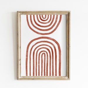 Terracotta Arches Print: Minimalist Abstract Wall Art (Digital Download)