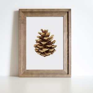 Watercolor Pine Cone  | Winter Wall Art | Christmas Printable Wall Art | Pine Cone Wall Decor