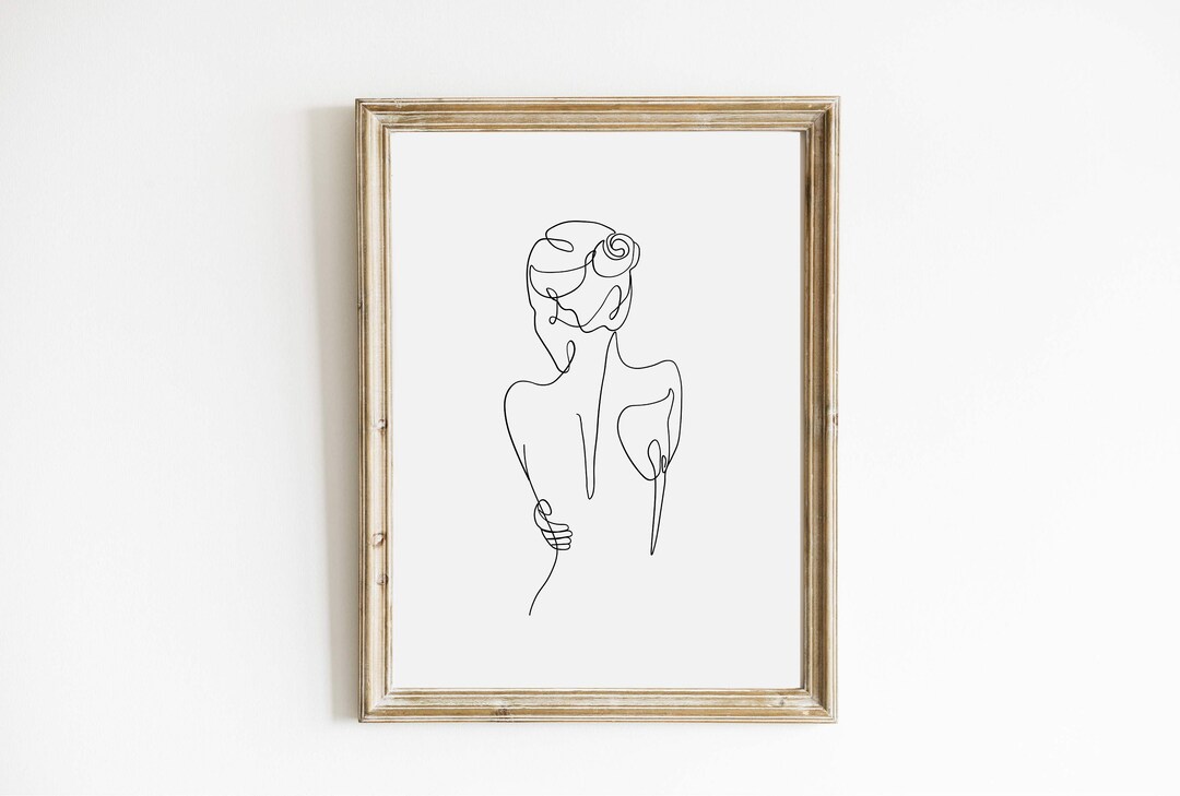 Minimalist Woman Line Art Print: Abstract Female Figure (digital ...