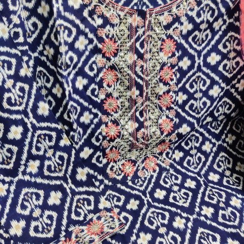 Designer Rayon retailer Printed Embroidery Work Gota Work kurti Pant Tie Die Malmal Duptta for Women for Partywear,Salwar Kamizz , Dress,Gift for her