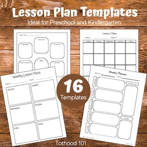 Preschool Kindergarten Lesson Plan Templates (Digital Download)