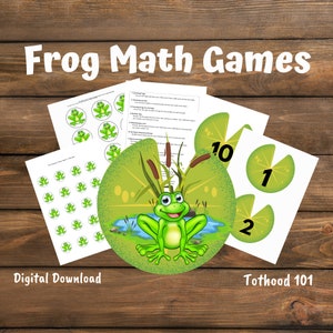 Preschool Math Activity, Frog Printables, Counting Activities, Homeschool Activities, Learn to Count, Math Games, Preschool Printables
