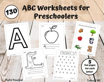 Letter Worksheets, Letters A-Z, Preschool Worksheets, Preschool Printables, Preschool Curriculum, Worksheets for Pre-K Alphabet, Worksheets