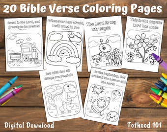 Bible Verse Coloring Pages for Preschoolers, Preschool Bible Verses, Sunday School, Homeschool, Bible Coloring Pages, Preschool Activity