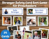 Stranger Safety Card Sort Game for Preschoolers, Homeschool Preschool, Kindergarten, Preschool Activity