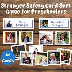 Stranger Safety Card Sort Game for Preschoolers, Homeschool Preschool, Kindergarten, Preschool Activity