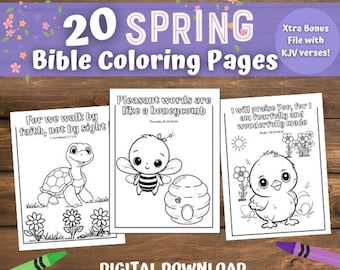20 Spring Bible Verse Coloring Pages, Homeschool Preschool, Sunday School, Pre-K