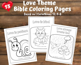 Love Theme Bible Coloring Pages for Preschoolers,  Preschool Bible Printables, Sunday School, Homeschool, Preschool Coloring