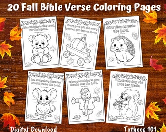 20 Fall Bible Verse Coloring Pages, Preschool Coloring, Bible Verse Coloring Pages, Sunday School, Homeschool, Fall Preschool Coloring Pages