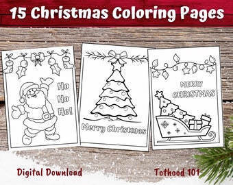 Christmas Coloring Pages for Preschoolers, Holiday Coloring Pages, Christmas Printables, Christmas pdf,Preschool Coloring pages