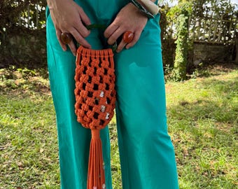 Handmade Bag, Orange Bag, Handbag