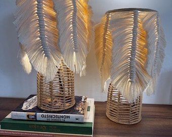 Handmade Macrame Lamp, Woven Base, Statement Lighting