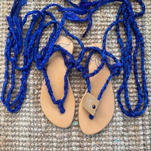 Sandals, seda, handmade, gladiator 5 US (dam)