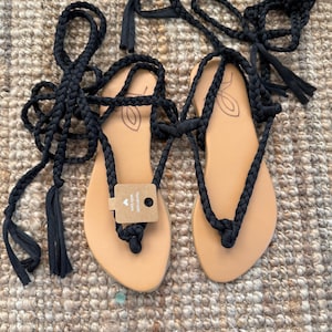 Sandals, seda, handmade, gladiator 6 US (dam)