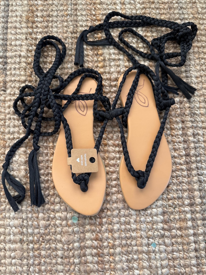 Sandals, seda, handmade, gladiator 6 US (dam)