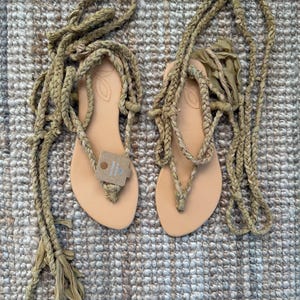 Sandals, seda, handmade, gladiator 7 US (dam)