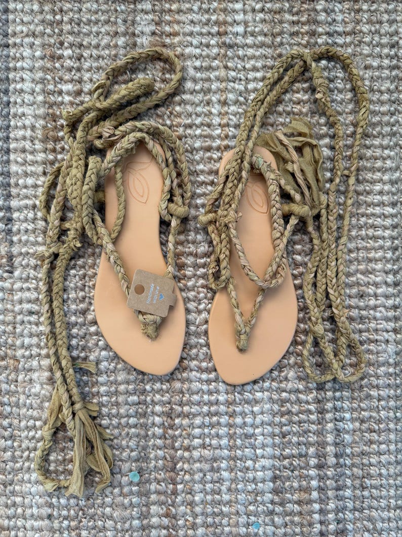 Sandals, seda, handmade, gladiator 7 US (dam)