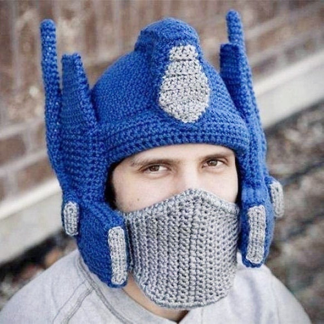 Pure Handmade Transformers Robot Helmet Wool Hat Optimus Prime Etsy