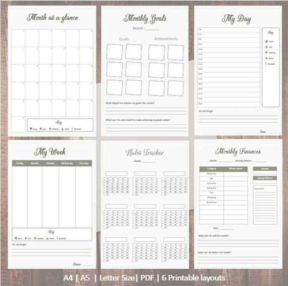 The Basics Printable Planning Layouts Habit Tracker - Etsy