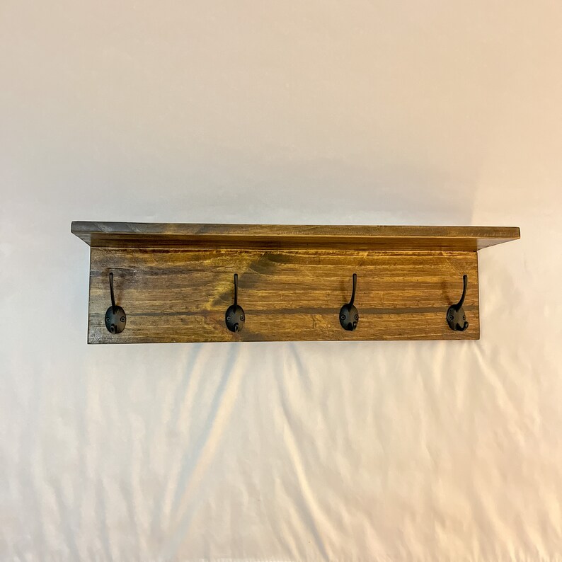Rustic Coat Rack With Shelf Coat Hanger Coat Rack Wall Etsy