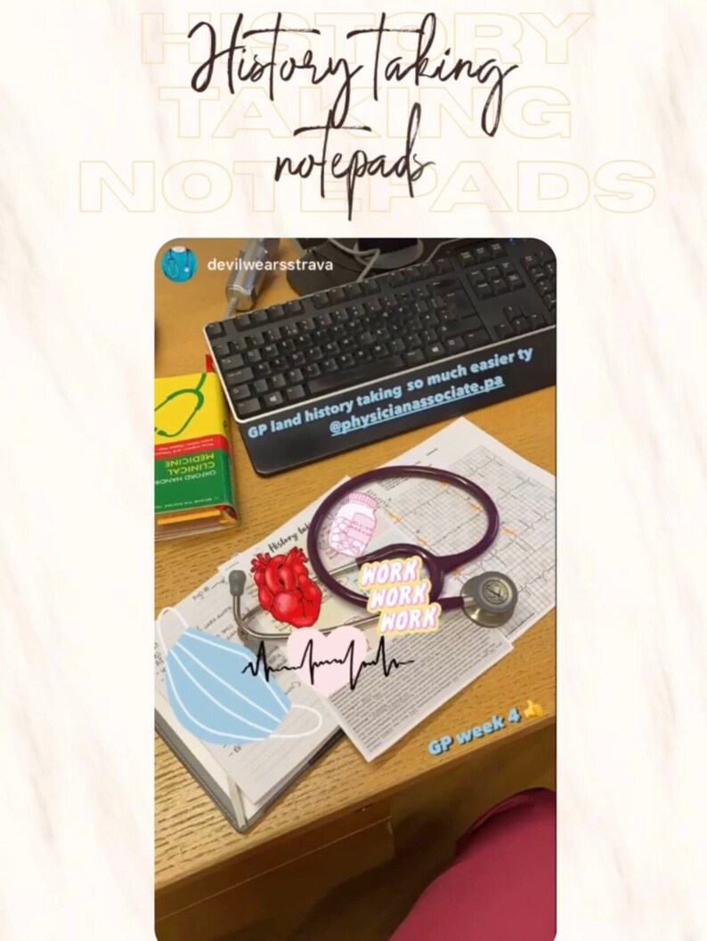 History Taking Notepad Etsy