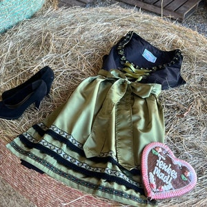 Spatzers Dirndl Women&#39;s Traditional Dress Black Green 3-piece Size 36 to 60 S2522
