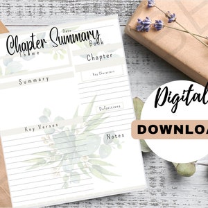 Bible Chapter Summary Digital Download Bible Study Class - Etsy