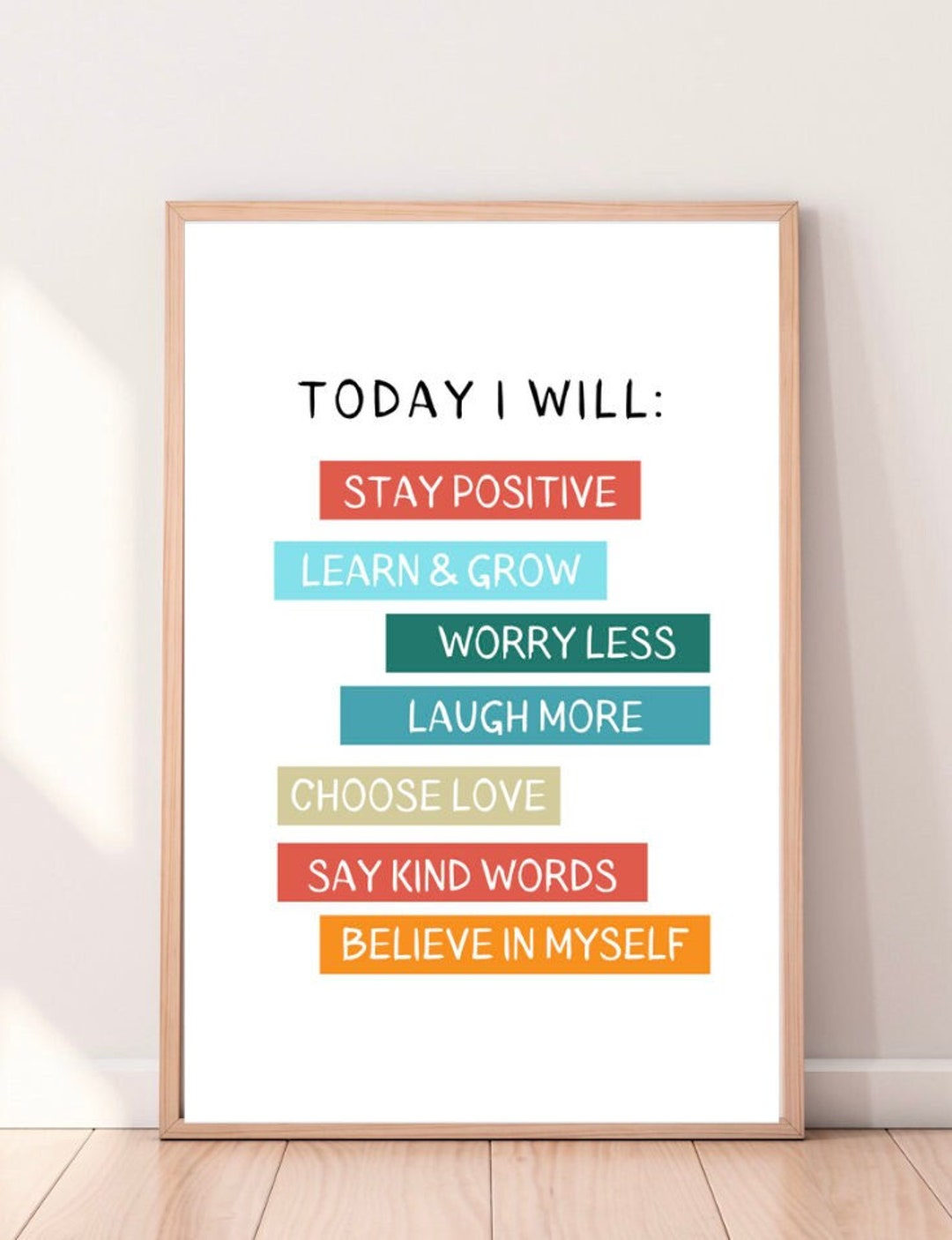 Printable Affirmations, Kids Printable, Today I Will Print, Positive ...