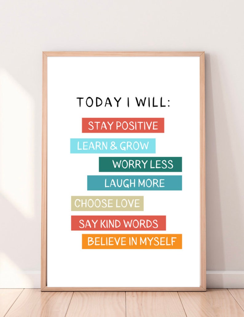 Printable Affirmations, Kids Printable, Today I Will Print, Positive ...