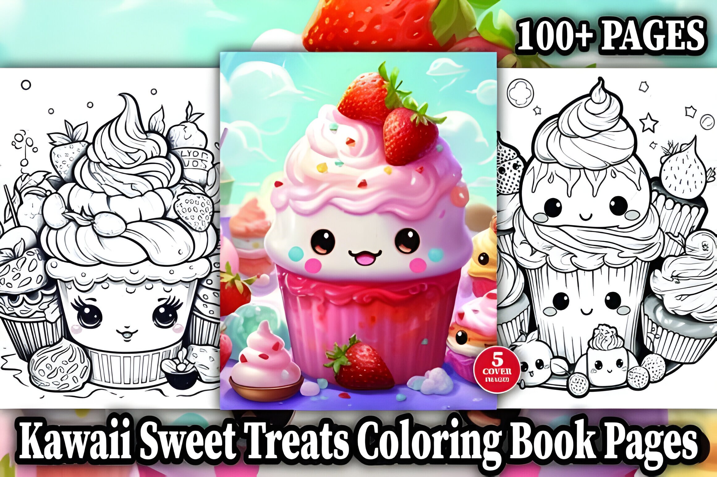 100 Cute Sweet Treat Kawaii Coloring Pages - Etsy