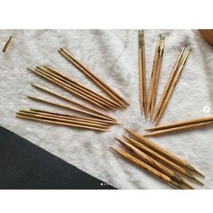 Olive Wood Interchangeable Knitting Needles set A best Gift for Her Long & Short Tips image 8