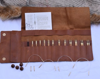 Olive Wood  Interchangeable Knitting Needles set | A best Gift for Her| Long & Short Tips |