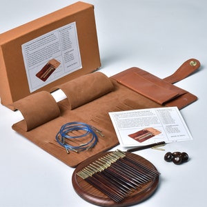 Rosewood Interchangeable Knitting Needles set A best Gift for Her Long & Short Tips image 1