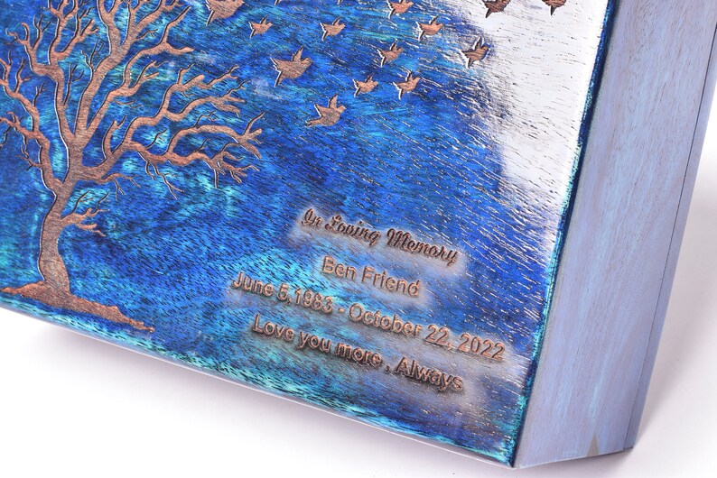 Personalized Rosewood Cremation Box for Human Ashes Tree of Etsy