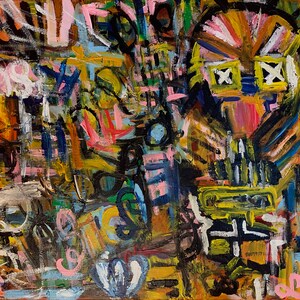 Original Abstract Painting &quot;Sunglasses Guy&quot; Acrylic on Canvas, 24&quot;x18&quot;
