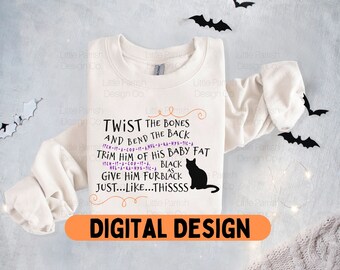 Twist the Bones - Halloween svg png jpeg - Halloween Plotterdatei - Schwarze Katze svg -