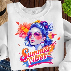 Summer Vibes Png, Sublimation Design, Colorful Summer Clipart, Beach Digital Image, Tropical Png, T-Shirt Design, Instant Download Png, DTF