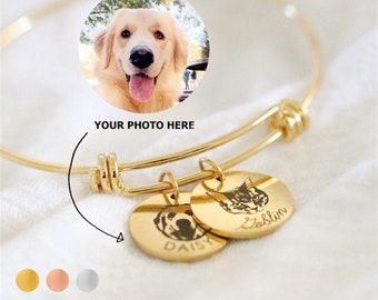 Bracelet personnalisé photos animaux - Souvenir animaux - cadeau fan de chien / chat - Cadeau pour elle - bracelet personnalisés animaux