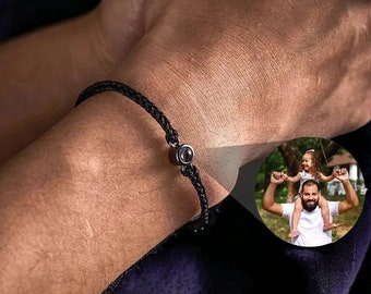Bracelet pour homme projection photo - Bracelet personnalisé photo  - Souvenir unique - bracelet projection photo homme - Cadeau pour lui