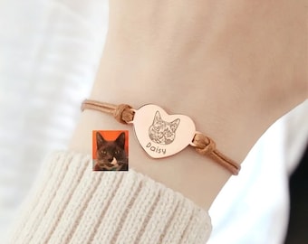 Bracelet personnalisé animaux - Bracelet personnalisé photo chien chat - Souvenir animaux - cadeau fan de chien / chat - Cadeau pour elle -