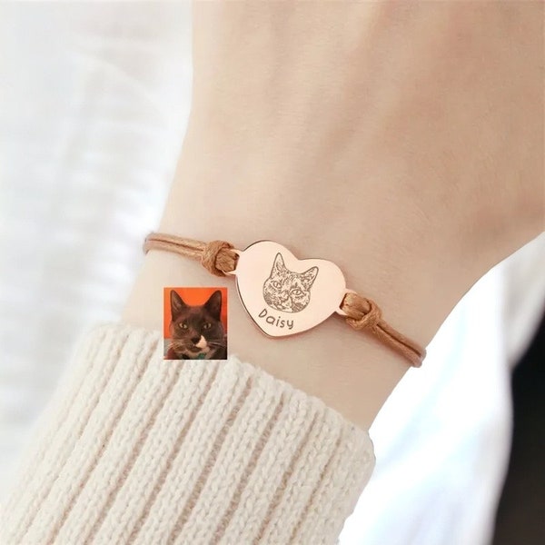 Bracelet personnalisé animaux - Bracelet personnalisé photo chien chat - Souvenir animaux - cadeau fan de chien / chat - Cadeau pour elle -