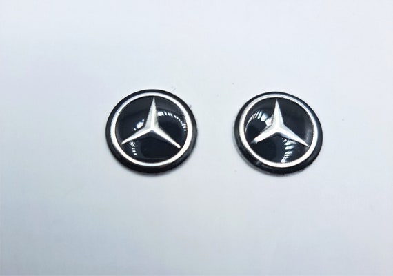 2 Logo Stickers Key Mercedes Benz 14mm Emblem Car Sticker