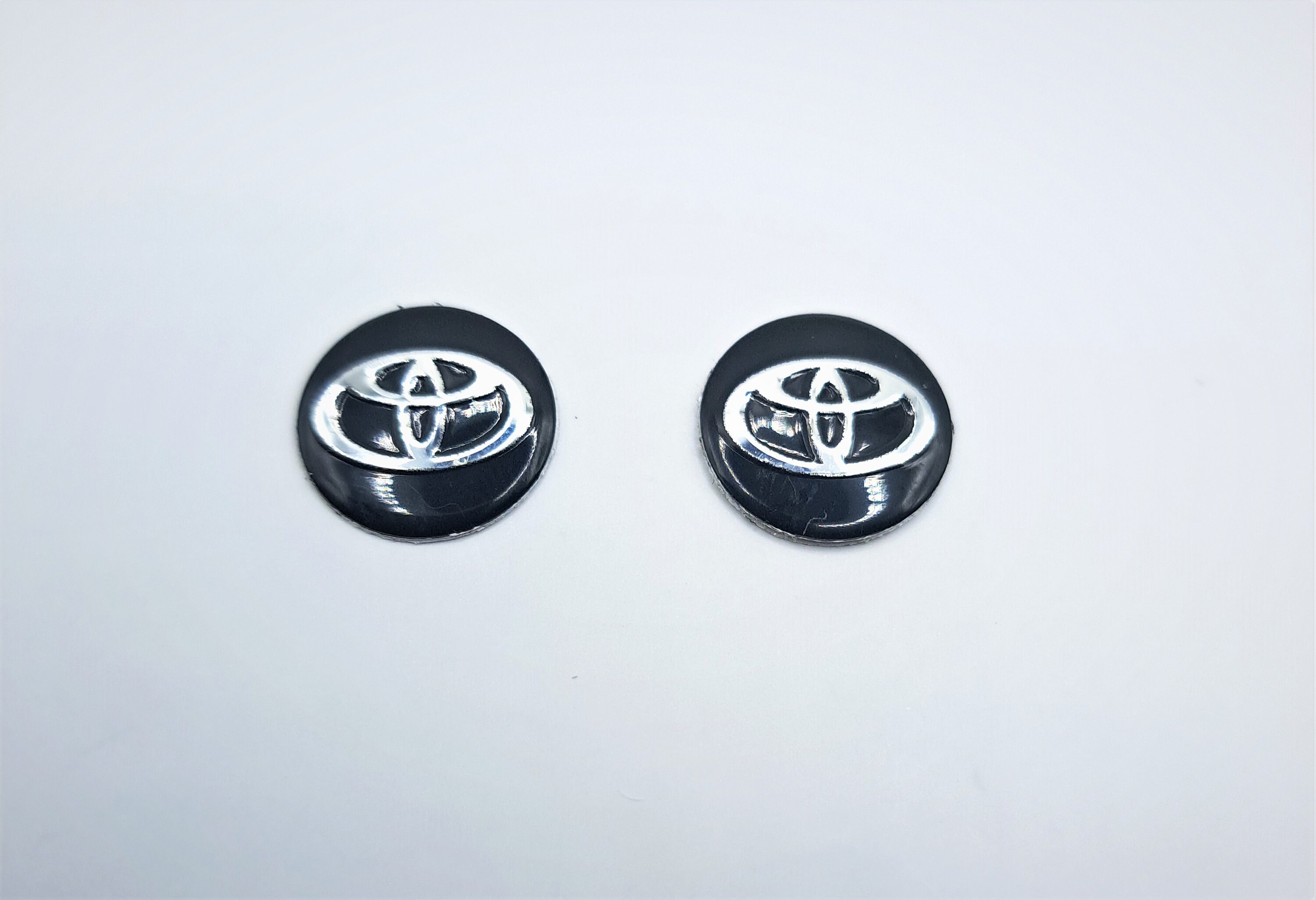 2 Emblemi Metallici Per Chiavi Opel - Logo 14mm Nero, Ricambio Originale