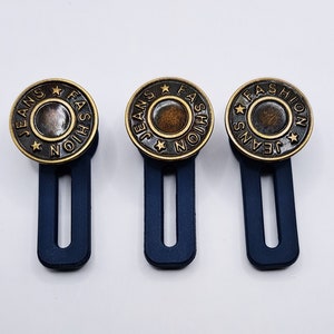 3 x Metal Trouser Jeans Retractable Button Buckle Waist Band Extender