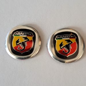 2 x  14mm abarth key fob badge decal sticker for key refurbishment