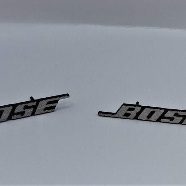 2 x Bose aluminium pin speaker grill badges